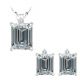 Diamond Emerald Gem Stone Set Pendant Earring 14K Gold