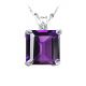 Diamond Princess CZ Amethyst Gemstone Pendant 14K Gold