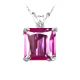 Diamond Princess CZ Pink Topaz Gemstone Pendant 14K Gold