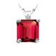 Diamond Princess CZ Ruby Gemstone Pendant 14K Gold