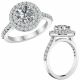 Round Diamond Engagement Double Halo Ring Set 14K Gold