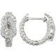 G-H Diamond Fancy Designer Love Knot Dangle Hoop Earrings 14K Gold