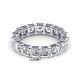 G-SI1 Asscher White Diamond 14K Gold Full Eternity Ring Band Rose