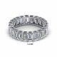 G-SI1 Baguette White Diamond 14K Gold Full Eternity Ring Band Rose