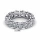 G-SI1 Cushion White Diamond 14K Gold Full Eternity Ring Band Rose