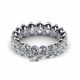 G-SI1 Oval White Diamond 14K Gold Full Eternity Ring Band Rose