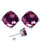 Cushion CZ Alexandrite Birthstone Gemstone Stud Earring 14K White YellowGold