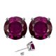 Round CZ Alexandrite Birthstone Gemstone Stud Earrings 14K Gold