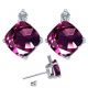 Diamond Cushion CZ Alexandrite Gemstone Earring 14KWhite Yellow Gold