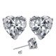 Heart Cubic Zirconia Birthstone Gemstone Stud Earrings 14K Gold