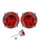 Round CZ Garnet Birthstone Gemstone Stud Earrings 14K Gold