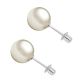 White Cultured Pearl Solitaire Stud Screw Back Pair Earrings 14K Gold