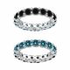 Blue & Black Real Diamond Reversible Eternity Ring Band 14k Gold