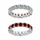 Red & White Real Diamond Reversible Eternity Ring Band 14k Gold