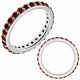 Red Real Diamond Beaded Classic Eternity Band Ring 14K Gold