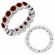 Red Real Diamond Fine Bezel Full Eternity Band Ring 14K Gold