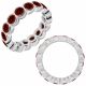 Red Real Diamond Bubbles Bezel Eternity Band Ring 14K Gold