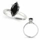 Black Diamond Brilliant Simple Round Ladies Ring 14K Gold