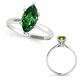 Green Diamond Brilliant Simple Round Ladies Ring 14K Gold