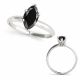 Black Diamond Lovely V-Corner Marquise Anniversary Ring 14K Gold