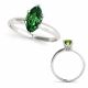 Green Diamond Lovely V-Corner Marquise Anniversary Ring 14K Gold