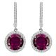 Alexandrite Birthstone Hoop Huggies Halo Solitaire Round Dangling Earring