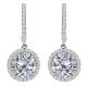 Cubic Zirconia Birthstone Hoop Halo Solitaire Round Dangling Earrings