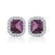 Alexandrite Birthstone Gem Stud Halo Solitaire Cushion Earring