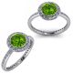 Peridot GemStone Halo Promises Fine Ring 14K Gold