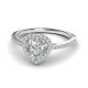 Heart Diamond Engagement Wedding Bridal Halo Ring Set