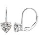 CZ 7mm Heart CZ Lever Back Dangling 14K Gold Earrings