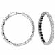 G-H & Black Diamond Round Hoop Huggies Dangling In & Out 14K Gold Earring