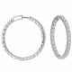 G-H Diamond Round Hoop Huggies Dangling In & Out 14K Gold Earring