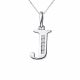 Alphabet Letter J Name Initial Diamond Pendant 14K Gold