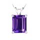 Emerald CZ Amethyst Birthstone Gemstone Pendant 14K Gold