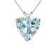 Heart CZ Aquamarine Birthstone Gemstone Pendant Necklace 14K Gold