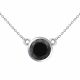 Black Diamond By The Yard Bezel Solitaire Pendant Chain 14K Gold