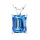 Emerald CZ Blue Topaz Birthstone Gemstone Pendant 14K Gold