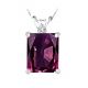 Diamond Emerald CZ Alexandrite Gemstone Pendant 14K Gold