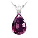 Diamond Pear CZ Alexandrite Gemstone Pendant 14K Gold