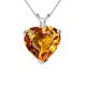 Diamond Heart CZ Citrine Gemstone Pendant 14K Gold