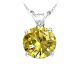 Round Diamond Citrine Birthstone Pendant 14K Gold