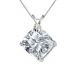 0.01 Carat Diamond Cushion Cubic Zirconia Gemstone Pendant 14K Gold