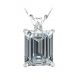 Diamond Emerald Cubic Zirconia Gemstone Pendant 14K Gold