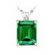 Diamond Emerald CZ Emerald Gemstone Pendant 14K Gold