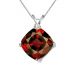 0.01 Carat TCW Diamond Cushion CZ Garnet Gemstone Pendant 14K Gold