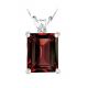 Diamond Emerald CZ Garnet Gemstone Pendant 14K Gold