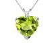 Diamond Heart CZ Peridot Gemstone Pendant 14K Gold