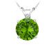 Round Diamond Peridot Birthstone Pendant 14K Gold