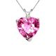 Diamond Heart CZ Pink Topaz Gemstone Pendant 14K Gold